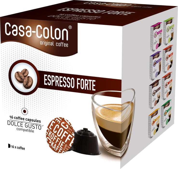 CASA COLON - DOLCE GUSTO® COMPATIBLE COFFEE CAPSULES * -  ESPRESSO STRONG - 16 PCS