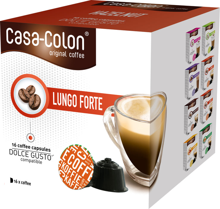 CASA COLON - CAPSULES DE CAFÉ COMPATIBLES DOLCE GUSTO®* - LUNGO FORTE - 16 PCS