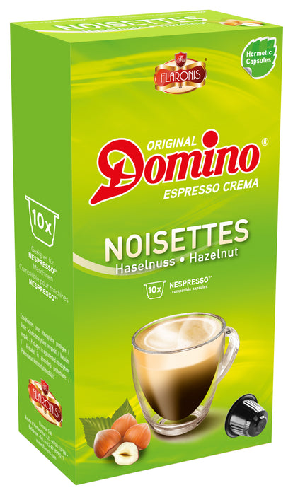 DOMINO - CAPSULES DE CAFÉ COMPATIBLES NESPRESSO®* - NOISETTES - 10 PCS