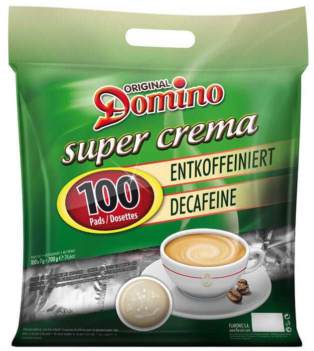 DOMINO - SENSEO®* COMPATIBLE COFFEE PADS - DECAFFEINATED - 100 PCS
