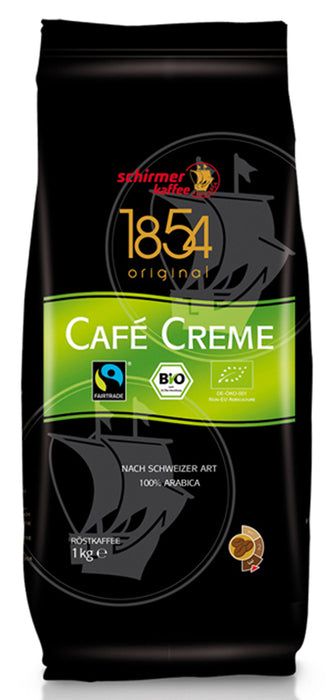 SCHIRMER - CAFÉ EN GRAINS - CAFÉ CRÈME BIO & FAIRTRADE  100% ARABICA - 1 KG