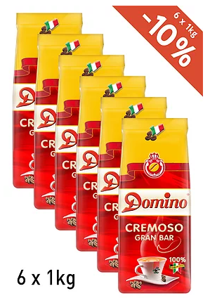 DOMINO - COFFEE BEANS - CREMOSO GRAN BAR - 6 x 1 KG